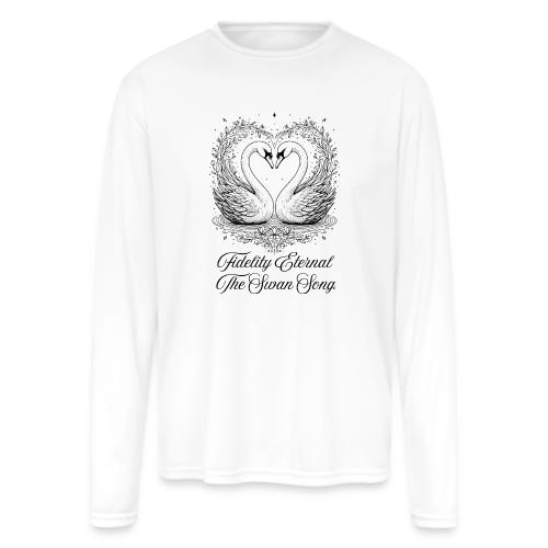 Poetic Swan T-Shirt - Men's Moisture Wicking Performance Long Sleeve T-Shirt