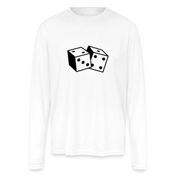 Gambling Dice (1c) - Men's Moisture Wicking Performance Long Sleeve T-Shirt - white - Front