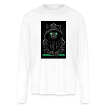 Dark Hacker Cat Streetwear Archlinux Kali Linux - Men's Moisture Wicking Performance Long Sleeve T-Shirt - white - Front