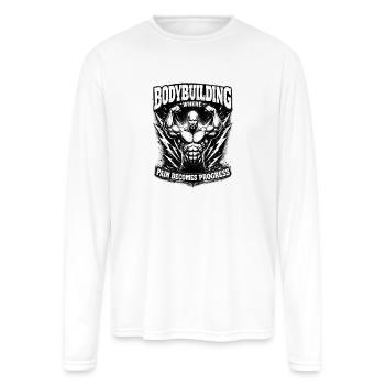 Bodybuilding Pain Into Progress - Men's Moisture Wicking Performance Long Sleeve T-Shirt - white - Front