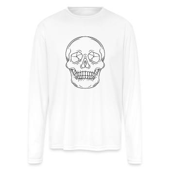 Dark Purple Skull Halloween - Men's Moisture Wicking Performance Long Sleeve T-Shirt - white - Front