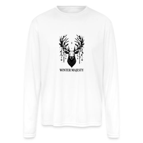 Majestic Reindeer T-Shirt, Poster, & Mug - Men's Moisture Wicking Performance Long Sleeve T-Shirt