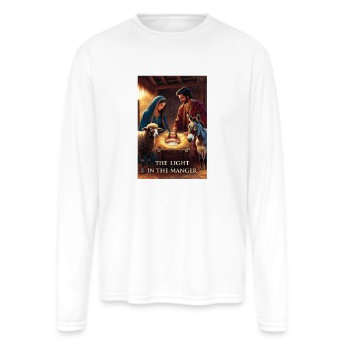 Nativity Manger T-Shirt - Men's Moisture Wicking Performance Long Sleeve T-Shirt