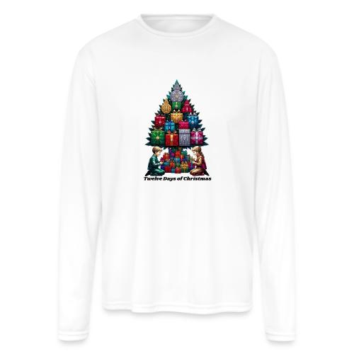 Twelve Days of Gifts T-Shirt - Men's Moisture Wicking Performance Long Sleeve T-Shirt