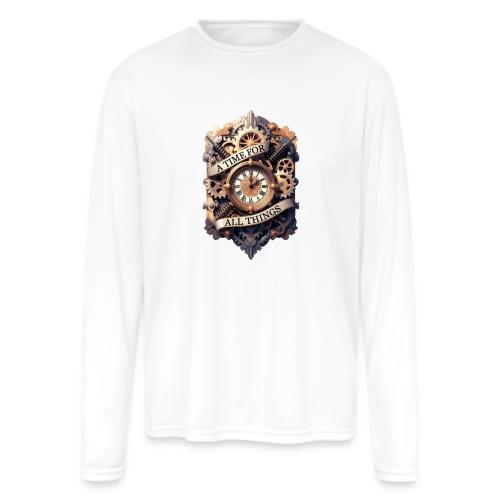 Ornate Clockwork T-Shirt - Men's Moisture Wicking Performance Long Sleeve T-Shirt