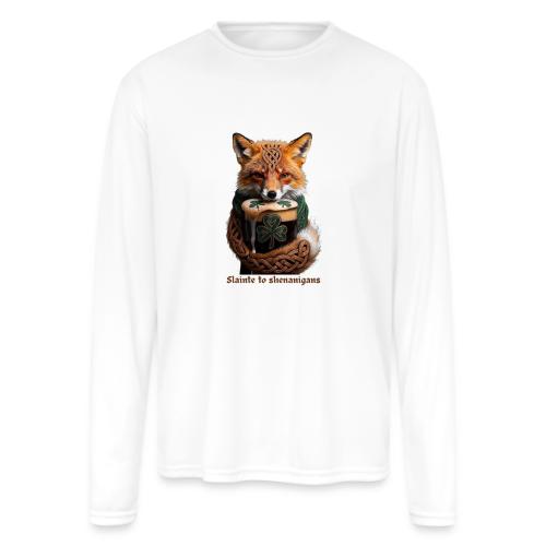 Sly Emerald Fox Toast T-Shirt - Men's Moisture Wicking Performance Long Sleeve T-Shirt