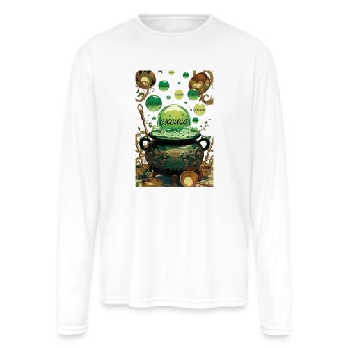 Emerald Excuses Cauldron Graphic Tee - Men's Moisture Wicking Performance Long Sleeve T-Shirt