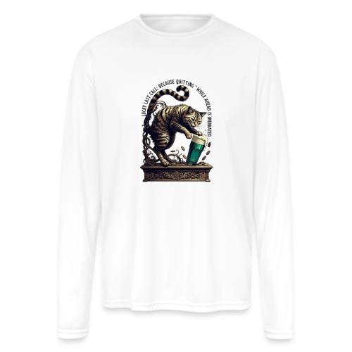 Lucky Last Call Cat Graphic Tee - Men's Moisture Wicking Performance Long Sleeve T-Shirt
