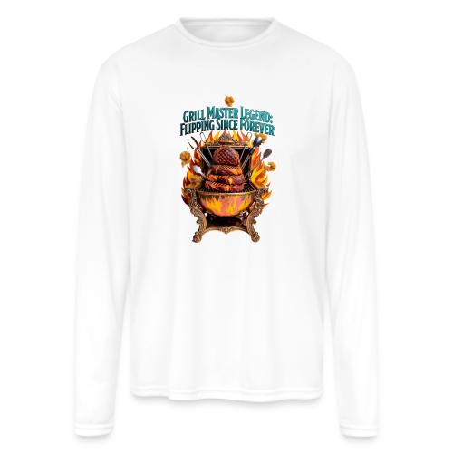 Grill Master Legend T Shirt - Men's Moisture Wicking Performance Long Sleeve T-Shirt