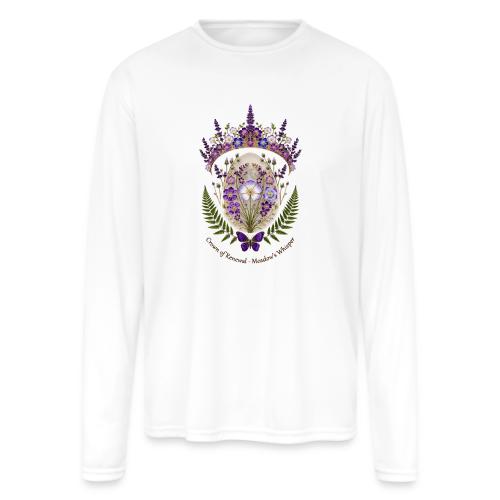 Spring Meadow Crown Tee, Cottagecore Renewal Gift - Men's Moisture Wicking Performance Long Sleeve T-Shirt