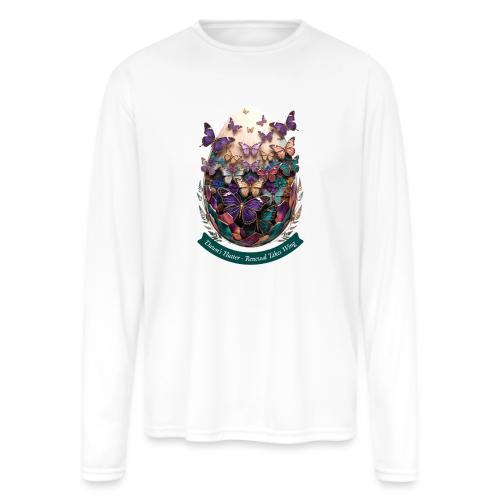 Easter Dawn's Flutter Butterfly T Shirt, Gift - Men's Moisture Wicking Performance Long Sleeve T-Shirt