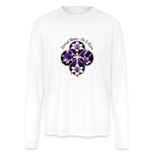 Easter Eternal Bloom Lily Crown T Shirt, Gift - Men's Moisture Wicking Performance Long Sleeve T-Shirt