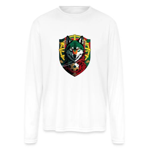 Portugal Iberian Wolf Soccer T Shirt,Football Gift - Men's Moisture Wicking Performance Long Sleeve T-Shirt