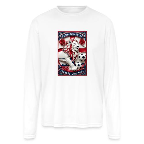 England Lion Soccer T Shirt, Football Pride Gift - Men's Moisture Wicking Performance Long Sleeve T-Shirt