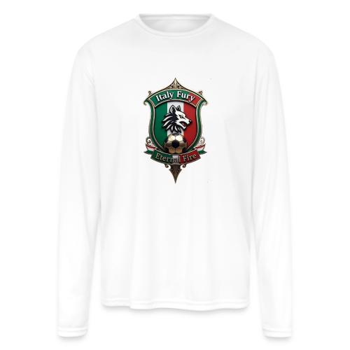 Italy heritage Wolf Fury Tee, Pride Badge Gift - Men's Moisture Wicking Performance Long Sleeve T-Shirt