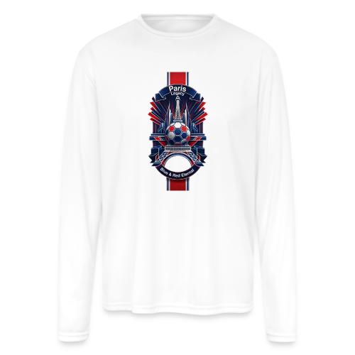 Paris Tower Legacy T Shirt, Soccer City Pride Gift - Men's Moisture Wicking Performance Long Sleeve T-Shirt