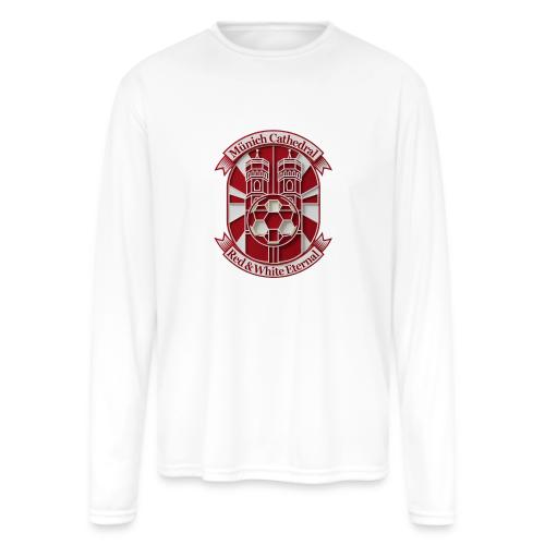 Munich Cathedral T Shirt, German Football Fan Gift - Men's Moisture Wicking Performance Long Sleeve T-Shirt