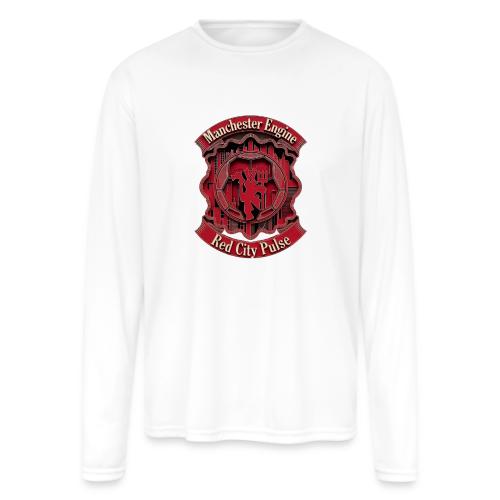 Red Manchester T Shirt, Red Soccer City Pride Gift - Men's Moisture Wicking Performance Long Sleeve T-Shirt