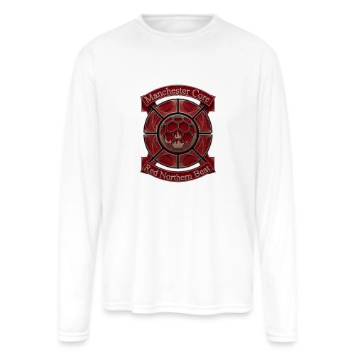 Manchester Is Red T Shirt, Soccer City Pride Gift - Men's Moisture Wicking Performance Long Sleeve T-Shirt