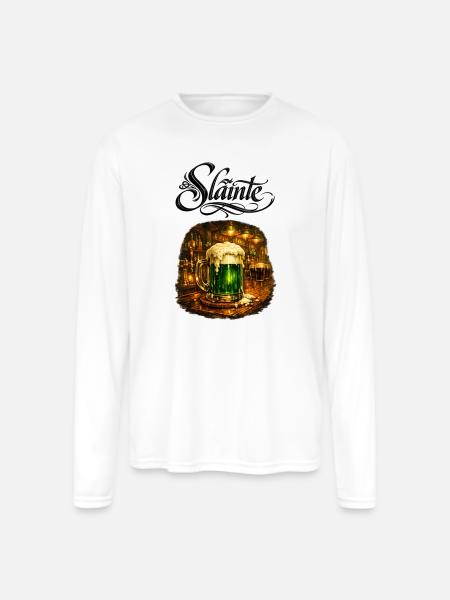 Emerald Draft in Rustic Tavern - Men's Moisture Wicking Performance Long Sleeve T-Shirt - white