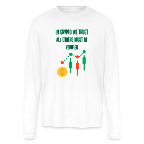 Sarcastic Bitcoin Investor T-shirt - Men's Moisture Wicking Performance Long Sleeve T-Shirt