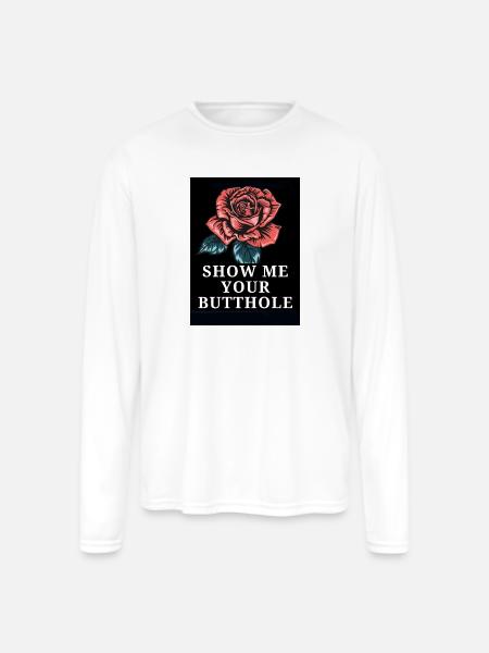 Rose Bold Text Statement - Men's Moisture Wicking Performance Long Sleeve T-Shirt - white