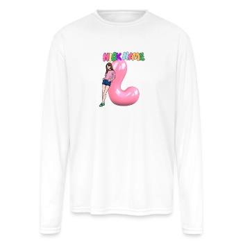 Nick Name L - Men's Moisture Wicking Performance Long Sleeve T-Shirt - white - Front