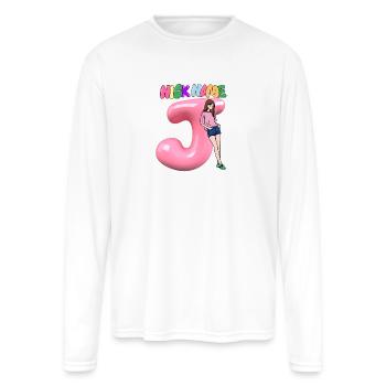 Nick Name J - Men's Moisture Wicking Performance Long Sleeve T-Shirt - white - Front