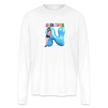 Nick Name N - Men's Moisture Wicking Performance Long Sleeve T-Shirt - white - Front