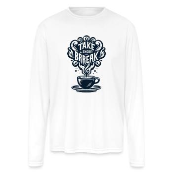 Coffe Break - Men's Moisture Wicking Performance Long Sleeve T-Shirt - white - Front