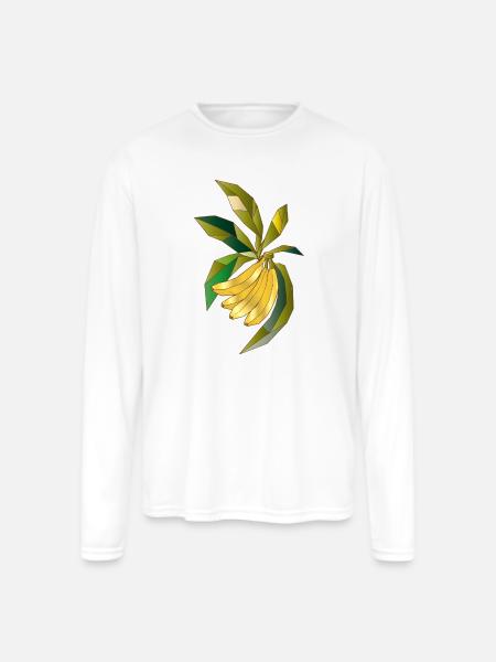 Geometric banana plant illustration - Men's Moisture Wicking Performance Long Sleeve T-Shirt - white