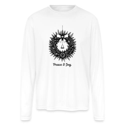 Peace & Joy T-Shirt | Minimalist Elegant Christmas - Men's Moisture Wicking Performance Long Sleeve T-Shirt