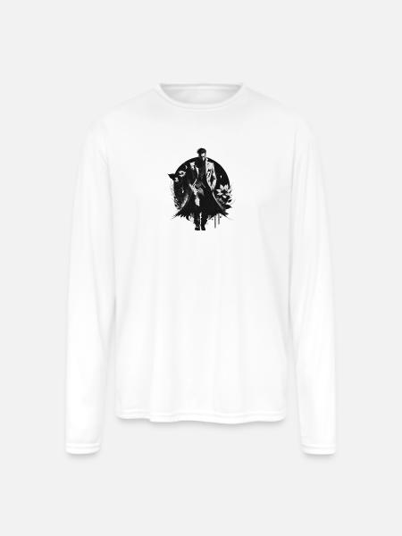 Noir Gentleman Floral Bloom - Men's Moisture Wicking Performance Long Sleeve T-Shirt - white