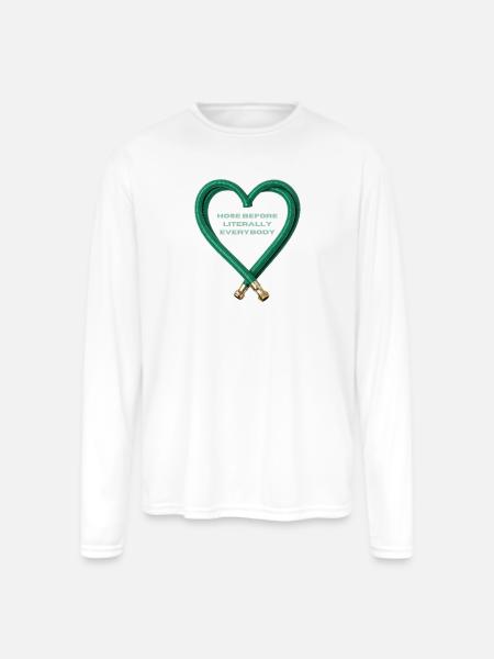 Hose Heart Humor - Men's Moisture Wicking Performance Long Sleeve T-Shirt - white