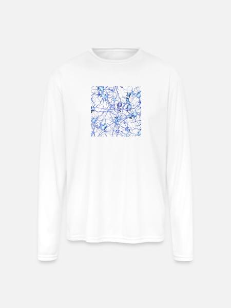Human Body Cell - Men's Moisture Wicking Performance Long Sleeve T-Shirt - white