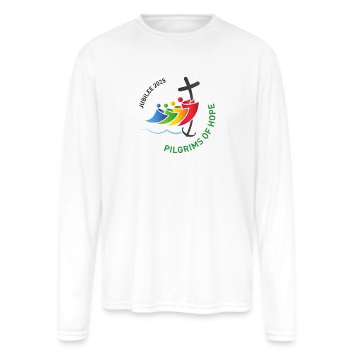 pilgrims of hope 2025 logo (Jubilee Year 2025) - Men's Moisture Wicking Performance Long Sleeve T-Shirt