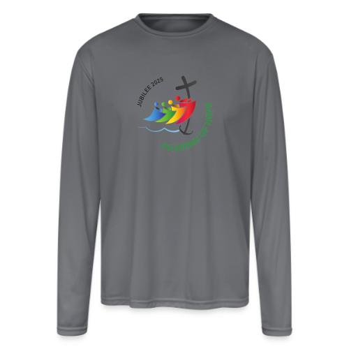 pilgrims of hope 2025 logo (Jubilee Year 2025) - Men's Moisture Wicking Performance Long Sleeve T-Shirt