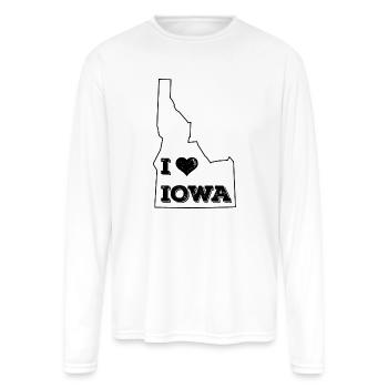 I Love Idaho (black) - Men's Moisture Wicking Performance Long Sleeve T-Shirt - white - Front