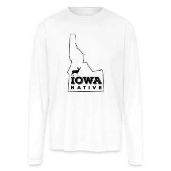 Idaho Native- Elk (black) - Men's Moisture Wicking Performance Long Sleeve T-Shirt - white - Front