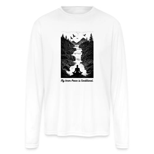Conditional Inner Peace T-Shirt | Minimalist Zen - Men's Moisture Wicking Performance Long Sleeve T-Shirt