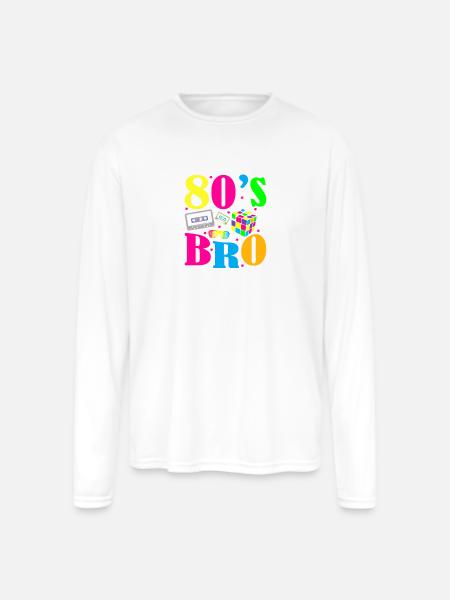 80s bro - Men's Moisture Wicking Performance Long Sleeve T-Shirt - white