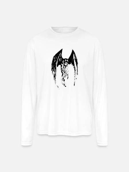 The Mothman - Men's Moisture Wicking Performance Long Sleeve T-Shirt - white