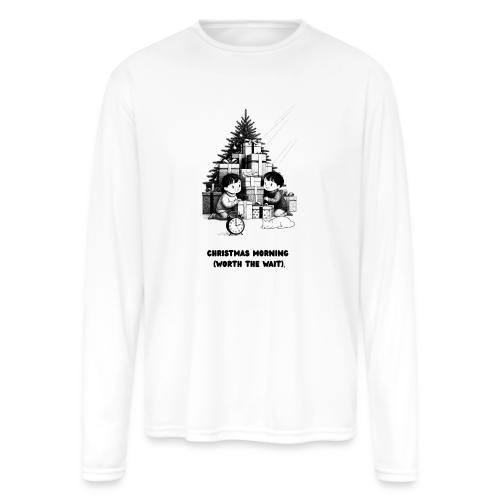 Christmas Morning T-Shirt | Minimalist Kids Gifts - Men's Moisture Wicking Performance Long Sleeve T-Shirt