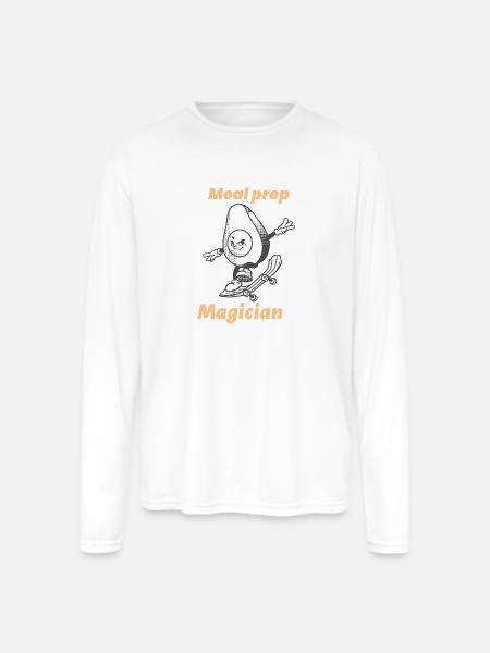 MEAL PREP MAGICIAN - Men's Moisture Wicking Performance Long Sleeve T-Shirt - white
