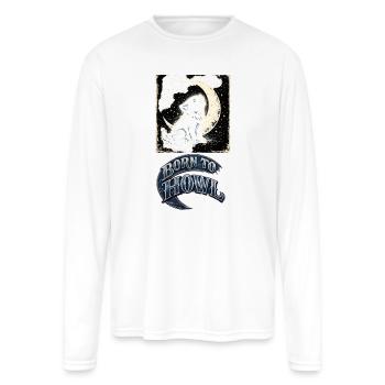 Moonlit Wolf Howl - Men's Moisture Wicking Performance Long Sleeve T-Shirt - white - Front