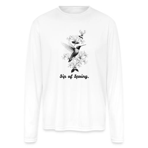 Hummingbird T-Shirt, Honeysuckle Vine - Men's Moisture Wicking Performance Long Sleeve T-Shirt
