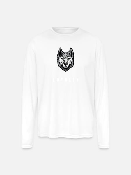 Wolf Loyalty Emblem Portrait - Men's Moisture Wicking Performance Long Sleeve T-Shirt - white