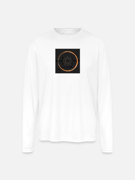 Choose Your Path Emblem - Men's Moisture Wicking Performance Long Sleeve T-Shirt - white