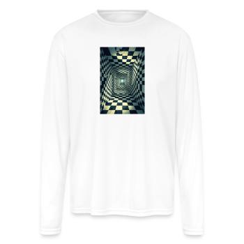 Checkered Infinity Room - Men's Moisture Wicking Performance Long Sleeve T-Shirt - white - Front