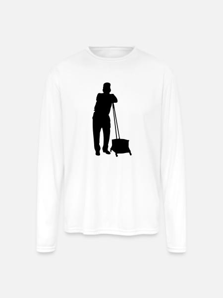 janitor - Men's Moisture Wicking Performance Long Sleeve T-Shirt - white
